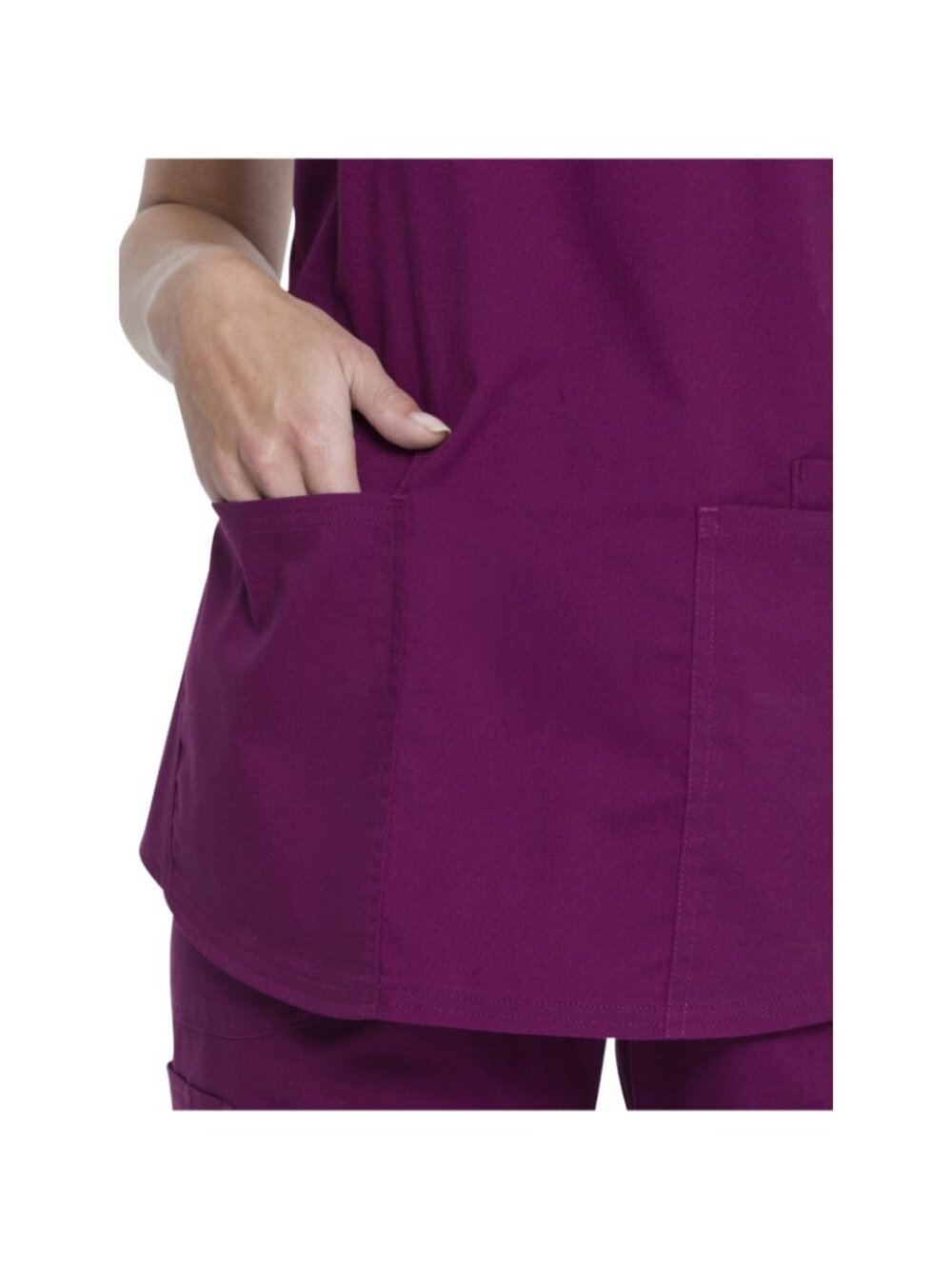 Scrubstar Women Scrub Top V-Neck Wine Size 2XL - Picture 6 of 7